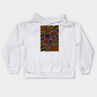 Aboriginal Art - Twin Rivers Kids Hoodie